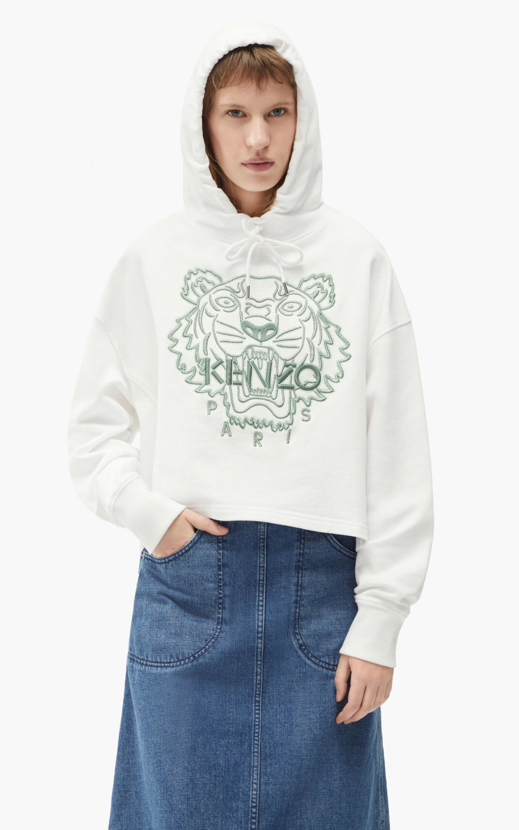 Sudaderas Con Capucha Kenzo Tiger boxy Mujer Blancas - SKU.2961570